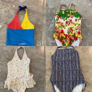 Lot of 4 Hanna Andersson bathings suits.  Size 110